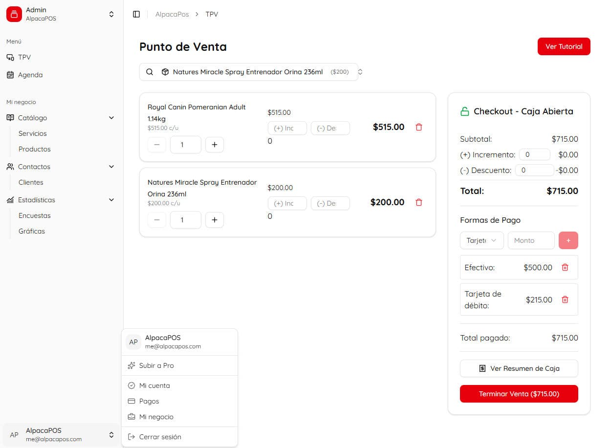 AlpacaPOS Dashboard Preview